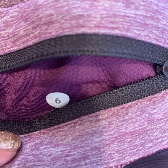 LULULEMON Inspire Crop II Heathered Berry Size 6 Luxtreme Running Jogging - Picture 9 of 10